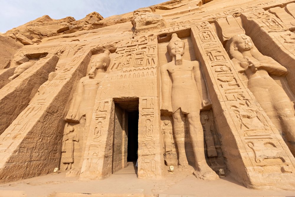 The facade of the small temple of Nefertari at Abu Simbel