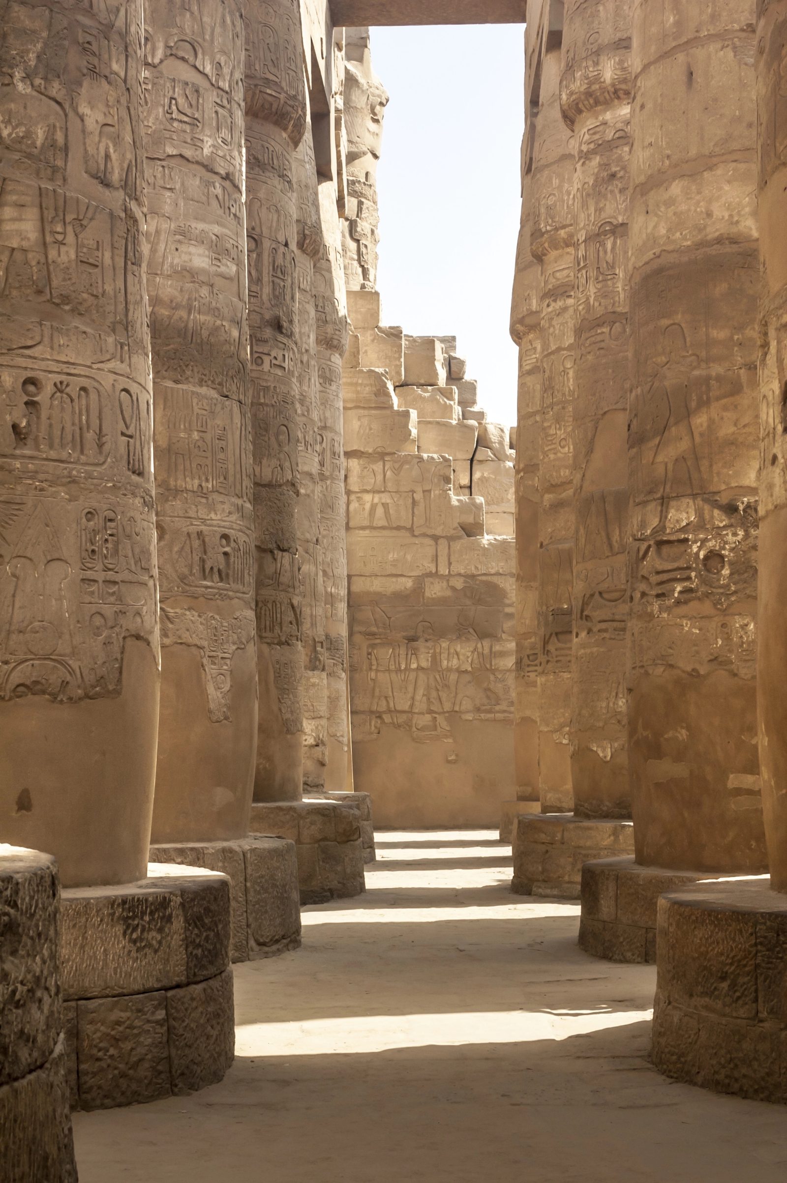 The great hypostyle hall of Karnak Temple in Luxor