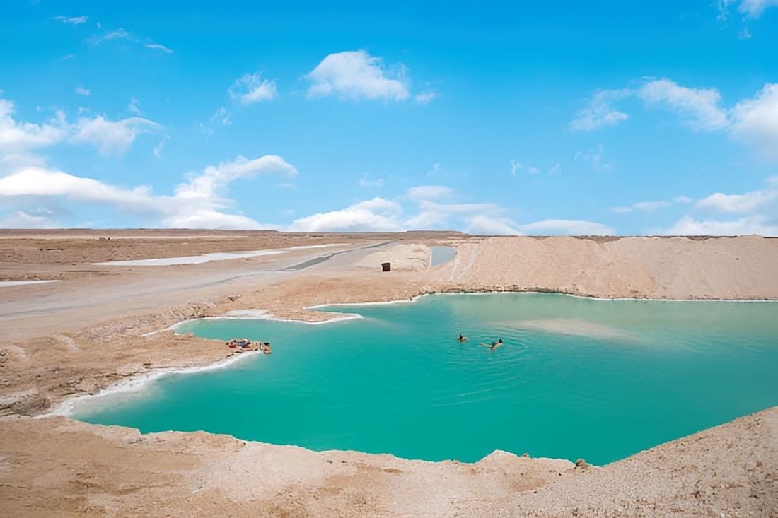 The turquoise salt lakes of Siwa Oasis